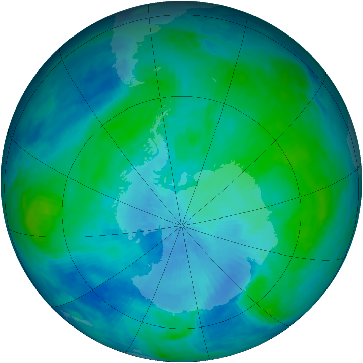 Antarctic ozone map for 17 February 1986
